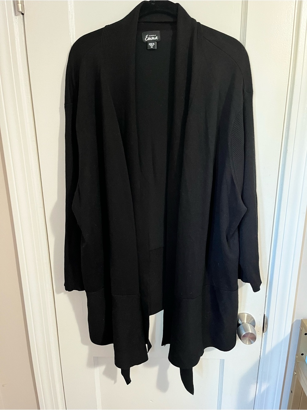Simply Emma Black Knit Cardigan, 3X